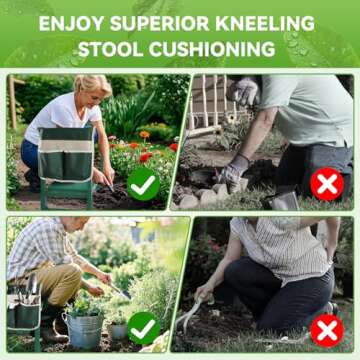 Garden Kneeler and Seat with Anti-Tipping Design