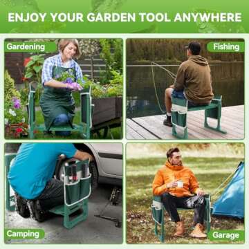 Garden Kneeler and Seat with Anti-Tipping Design