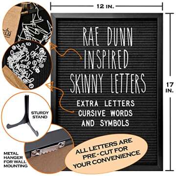 Letter Board Sign Skinny Felt Board with Pre Cut Letters for Baby Announcements and More