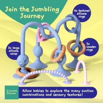 Jumble Jangle Baby Teething Toys – Suction Relief for Infants 0-24+