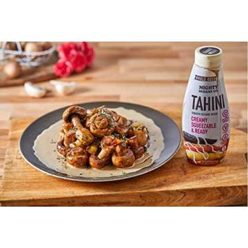 Mighty Sesame Co. Organic Tahini, Squeezable Creamy & Ready Tahini Paste, 10.9oz | Gluten Free, Vegan, Non GMO, Keto Friendly, Plant Based Protein, Kosher