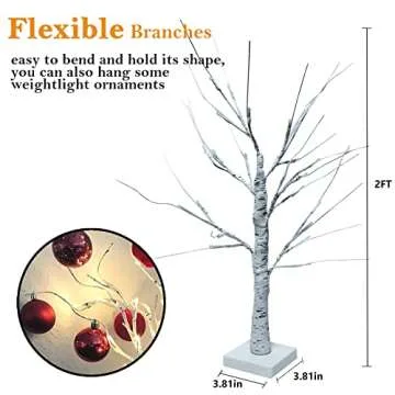 Lighted Birch Tree Lamps 2PK for Home Decor