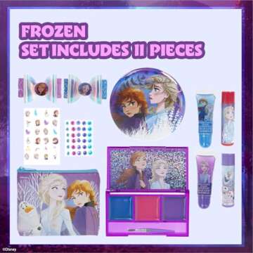 Disney Frozen - Townley Girl Super Sparkly Cosmetic Beauty Makeup Set For Girls with Clips, Lip Glos...
