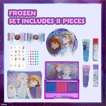 Disney Frozen - Townley Girl Super Sparkly Cosmetic Beauty Makeup Set For Girls with Clips, Lip Glos...