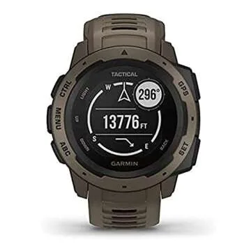 Garmin 010-02064-71 Instinct Tactical, Rugged GPS Watch, Tactical Specific Features, Constructed to U.S. Military Standard 810G for Thermal, Shock and Water Resistance, Tan