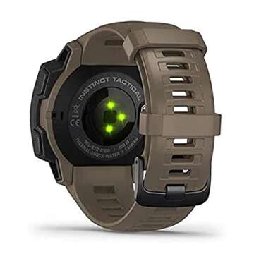 Garmin 010-02064-71 Instinct Tactical, Rugged GPS Watch, Tactical Specific Features, Constructed to U.S. Military Standard 810G for Thermal, Shock and Water Resistance, Tan