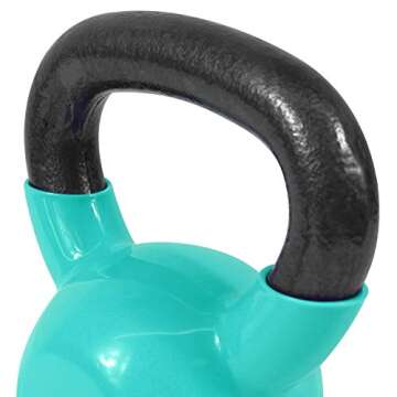 Yes4All Kettlebells 5 10 15 lbs Set Weight Vinyl Coated Cast Iron for Dumbbell Weights Exercises, Gy...
