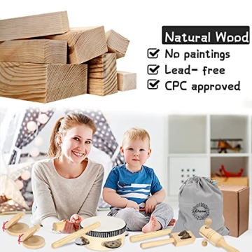 Ehome Wooden Musical Instruments Set for Toddlers - Fun & Educational