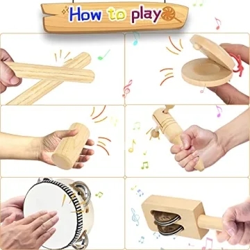 Ehome Wooden Musical Instruments Set for Toddlers - Fun & Educational