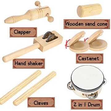 Ehome Wooden Musical Instruments Set for Toddlers - Fun & Educational