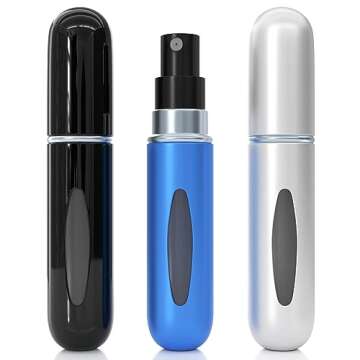 mo4travel Mini Travel Perfume Bottle Refillable Perfume Atomizer Bottle Set of 3 - Portable Perfume Bottle for Outdoor and Traveling