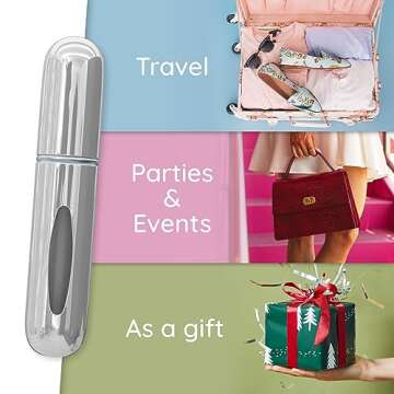 mo4travel Mini Travel Perfume Bottle Refillable Perfume Atomizer Bottle Set of 3 - Portable Perfume Bottle for Outdoor and Traveling