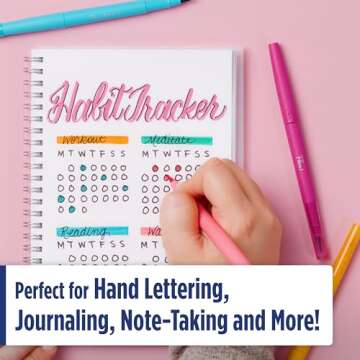 Paper Mate Flair DUAL Felt Tip Pens | Brush and Medium Tips (0.7mm) | Double Ended Colouring Pens | Assorted Colours | 8 Count