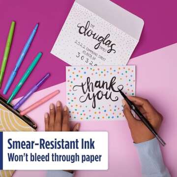 Paper Mate Flair DUAL Felt Tip Pens | Brush and Medium Tips (0.7mm) | Double Ended Colouring Pens | Assorted Colours | 8 Count