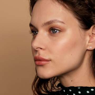 PAVOI 14K Yellow Gold Plated Sterling Silver Cubic Zirconia Stud Earrings for Women Pear 4x6mm