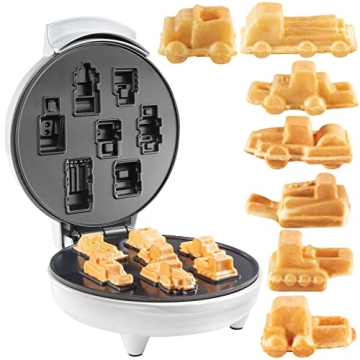 Construction Trucks Mini Waffle Maker for Fun Breakfasts