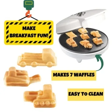 Construction Trucks Mini Waffle Maker for Fun Breakfasts
