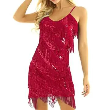 Fashion Solid Color Sequin Fringe Dress for Wedding, Parties & More