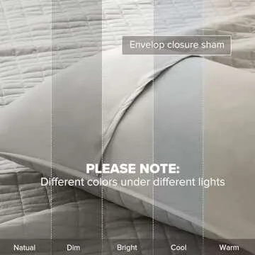 Comfort Spaces Kienna Quilt Set-Luxury Double Sided Stitching Design Summer Blanket, Lightweight, Soft, All Season Bedding Layer, Matching Sham, Gray, Coverlet Twin/Twin XL(66"x90") 2 Piece