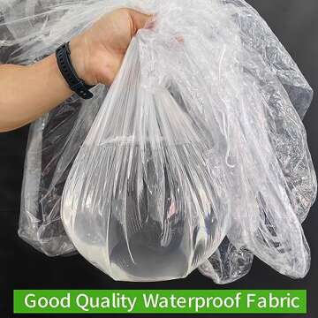 Cardponcho Disposable Clear Rain Ponchos for Adults with Hood - 5 Pack