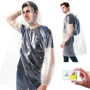 Cardponcho Adult Rain Ponchos - Compact & Clear for All