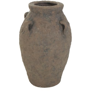 Deco 79 Rustic Ceramic Flower Vase with Handles 10x15