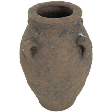 Deco 79 Rustic Ceramic Flower Vase with Handles 10x15