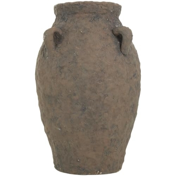Deco 79 Rustic Ceramic Flower Vase with Handles 10x15
