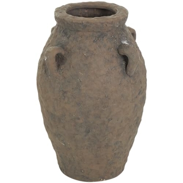 Deco 79 Rustic Ceramic Flower Vase with Handles 10x15