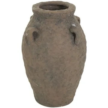 Deco 79 Rustic Ceramic Flower Vase with Handles 10x15