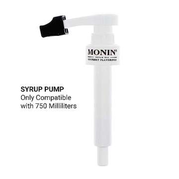 Monin - Syrup Pump, Only Compatible with 750 Milliliters Glass Bottles of Monin Syrup, Tip Cover Included, Approximately ¼ Fluid Ounce Per Pump