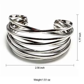 Stylish YBMYCM Chunky Gold Cuff Bracelet for Women