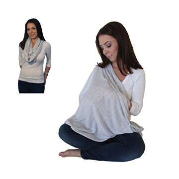 LK Baby 2pk Infinity Nursing Scarf Breastfeeding Cover Ultra Soft (Grey/Navy)