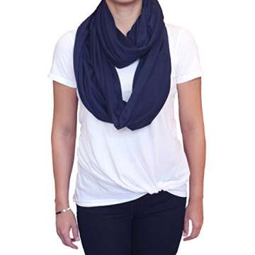 LK Baby 2pk Infinity Nursing Scarf Breastfeeding Cover Ultra Soft (Grey/Navy)