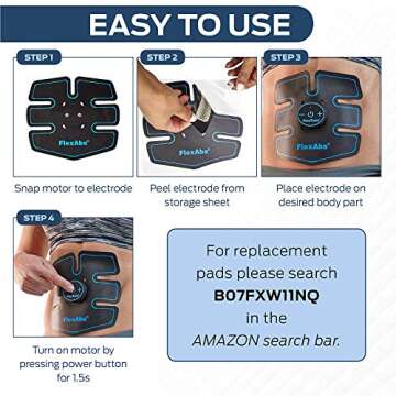Abs Stimulator Muscle Toner - FDA Cleared - Rechargeable Wireless EMS Massager - The Ultimate Electronic Power Abs Trainer for Men Women & Bodybuilders - Abdominal, Arm & Leg Training (3 Motors)