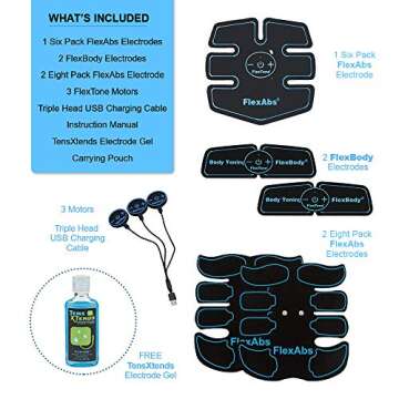 Abs Stimulator Muscle Toner - FDA Cleared - Rechargeable Wireless EMS Massager - The Ultimate Electronic Power Abs Trainer for Men Women & Bodybuilders - Abdominal, Arm & Leg Training (3 Motors)