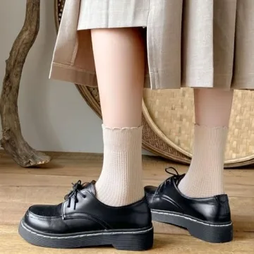 zrylibya Women Cute Ruffle Frilly Ankle Socks - 4 Pairs