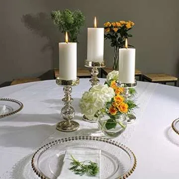 Richland 13" Gold Beaded Glass Charger Plate Set of 12