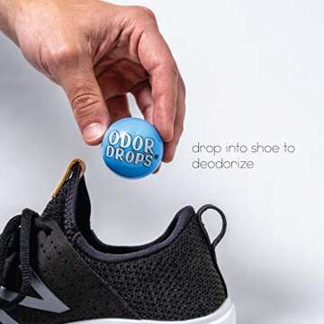 Odor Drops Shoe Deodorizer Balls for Neutralizing Shoe Odor and Refreshing Sneakers, Gym Bags, Lockers and Cars 6 Pack