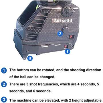 AnEssOil Tennis Ball Machine - Adjustable, Portable & Efficient Toy for All Ages