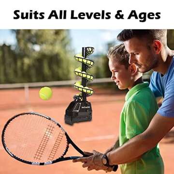 AnEssOil Adjustable Tennis Ball Machine for All Ages