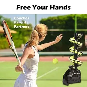 AnEssOil Adjustable Tennis Ball Machine for All Ages