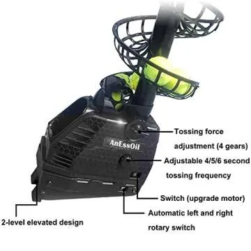 AnEssOil Adjustable Tennis Ball Machine for All Ages