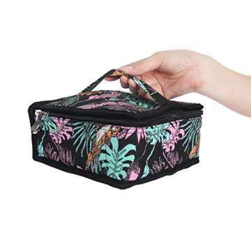 Essential Oils Storage – pureGLO 30 Bottle Essential Oil Carrying Case - Essential Oil Organizer Bag Travel Carrier Holds 5ml, 10ml, 15ml Vials – Holder for Young Living & Doterra Containers Floral