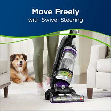 Bissell Cleanview Swivel Rewind Pet Upright Bagless Vacuum Cleaner, Purple, Model:22543