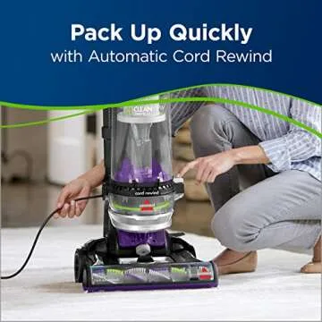 Bissell Cleanview Swivel Rewind Pet Upright Bagless Vacuum Cleaner, Purple, Model:22543