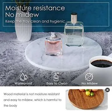 JESSILIN HOME Round Marble Cheese Board 10", Marble Cutting Board, Lotus White