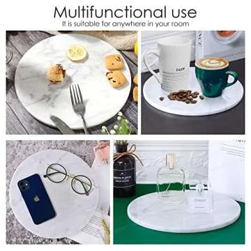 JESSILIN HOME Round Marble Cheese Board 10", Marble Cutting Board, Lotus White