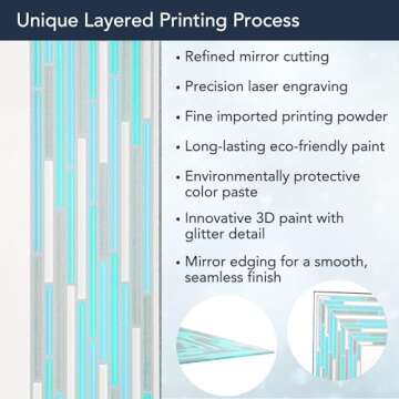 Head West 24"x30" Reeded Tiled Sea Glass Aqua Blue Vanity Mirror for Bathroom Wall, Mosaic Accent Rectangle Vanity Bathroom Mirror for Over Sink, Bedroom, & Living Room