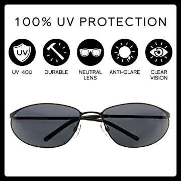 zeroUV Neo Trinity Metal Wire Frame Glasses, Futuristic Sci-Fi Movie Inspired Sunglasses for Men and...